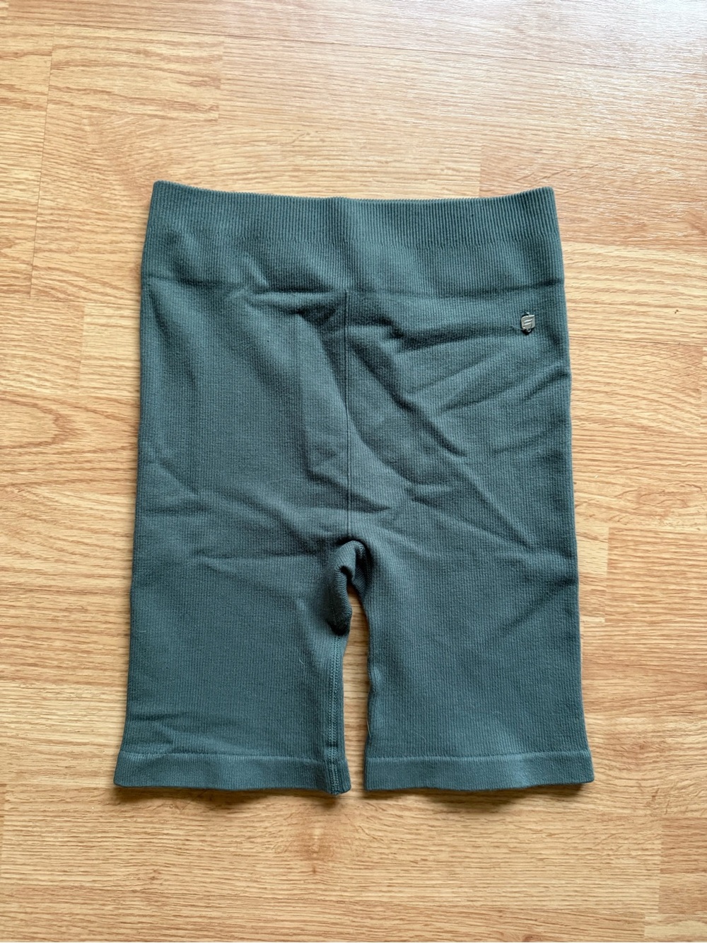 Fabletics Olive Ribbed Biker Shorts